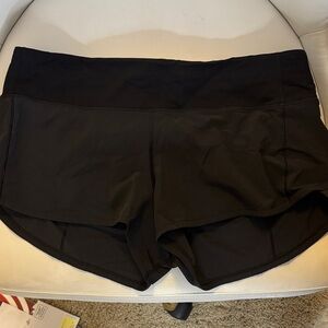 Black lululemon Run Speed Shorts